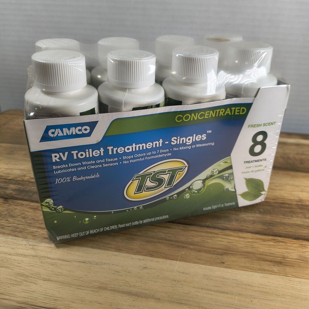 Camco 40221 TST Concentrated RV Toilet Treatment Singles - Pack of 8 - 4 Oz Bott